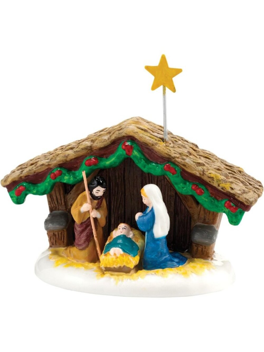Miniature Nativity Holy Family Figurine - 1.57" Colorful Snow Village Decor
